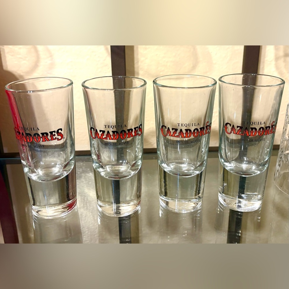 Four Cazadores Tequila Double Shot Glasses